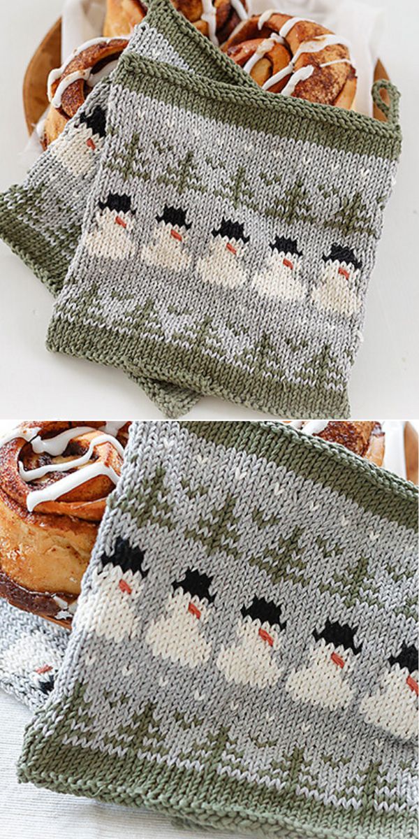 christmas potholder free knitting pattern