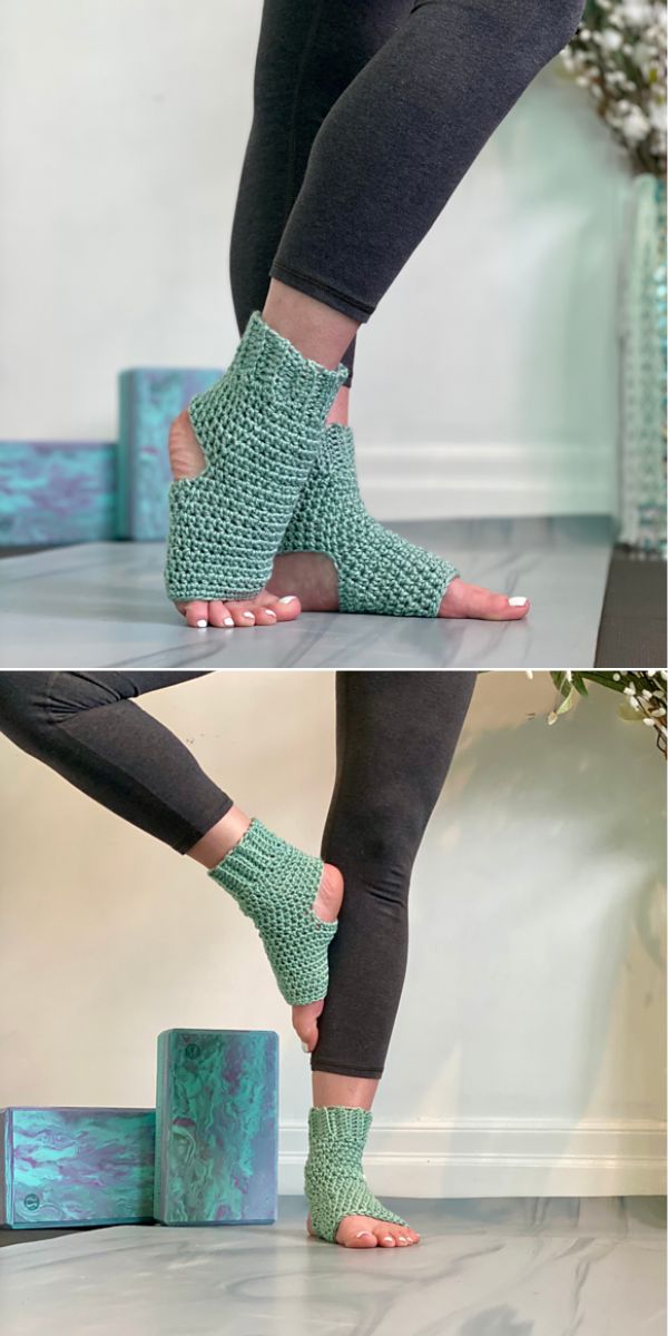 crochet yoga toeless socks free pattern