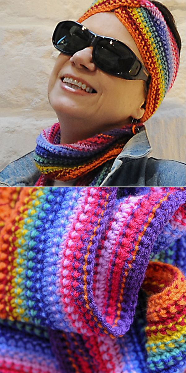 headband and scarf kit free crochet pattern