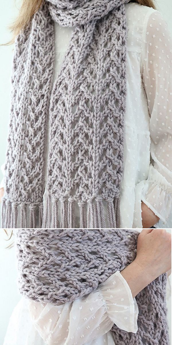 knitted lacy scarf free pattern
