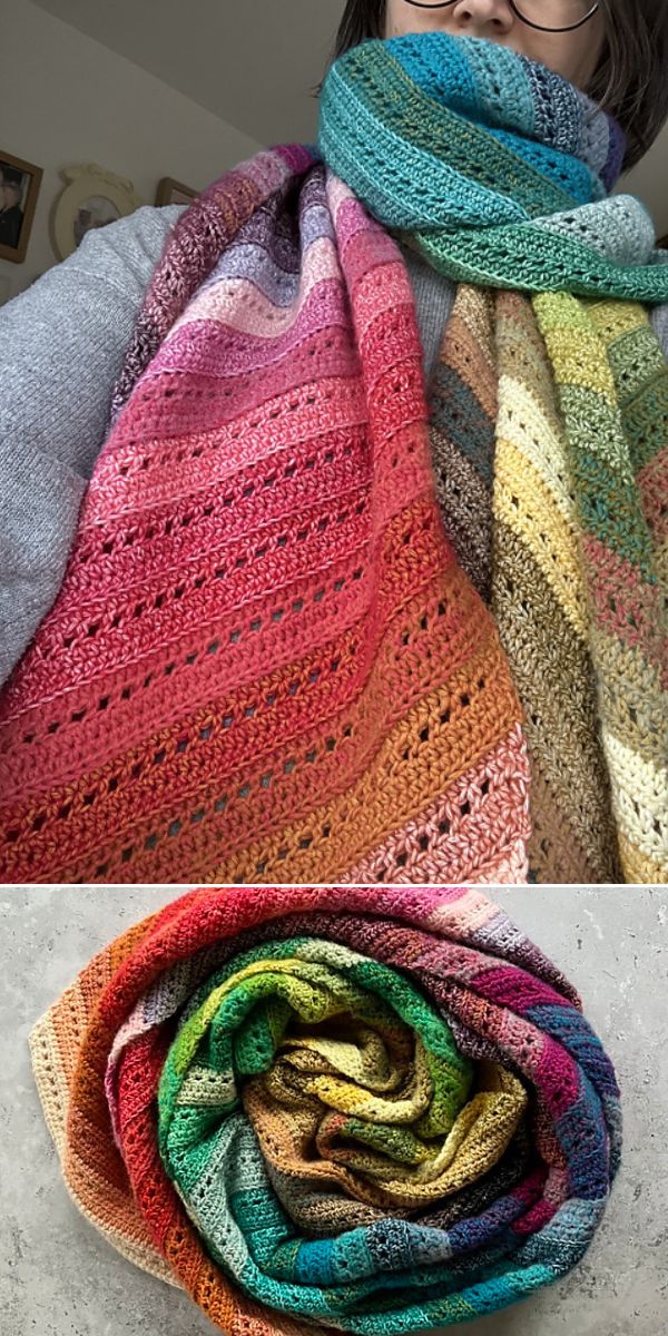stripe scarf free crochet pattern