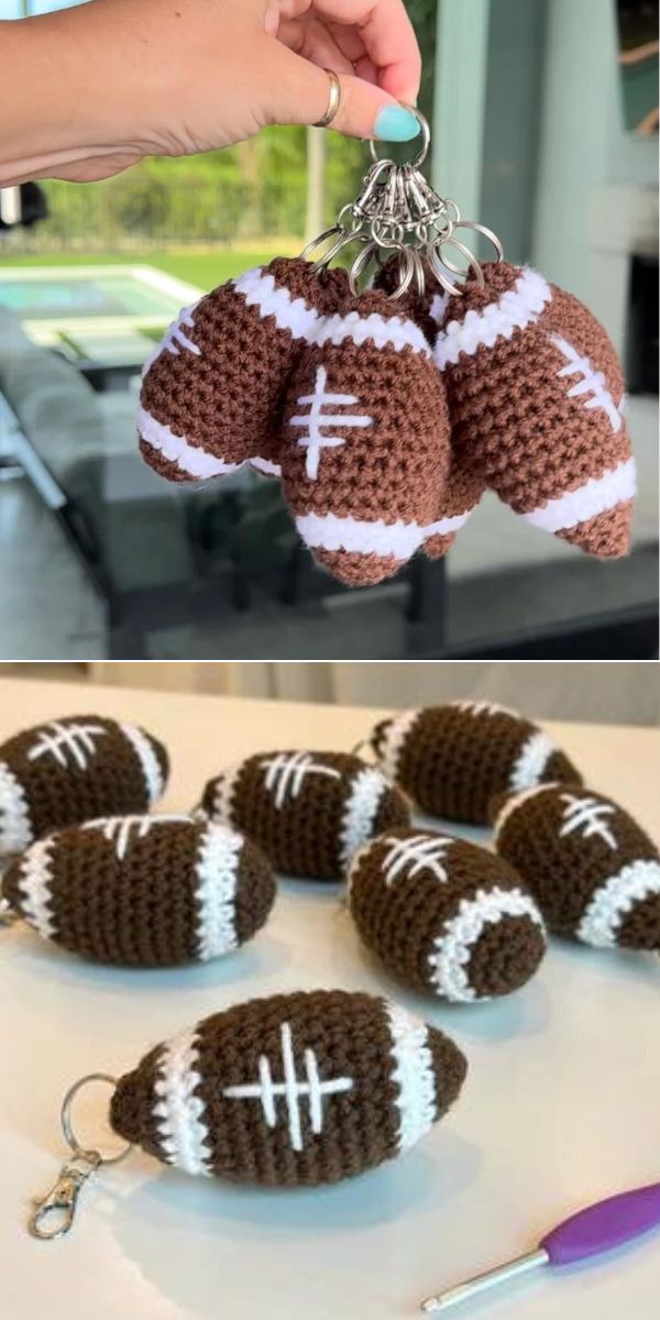 Football Keychain free crochet pattern