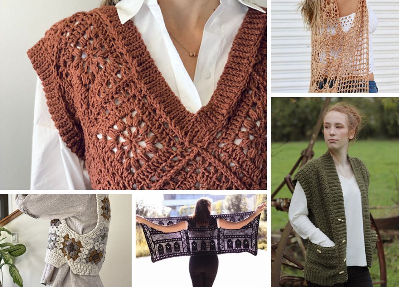 21 Minimalist Crochet Vest Free Patterns for Multilayered Outfits