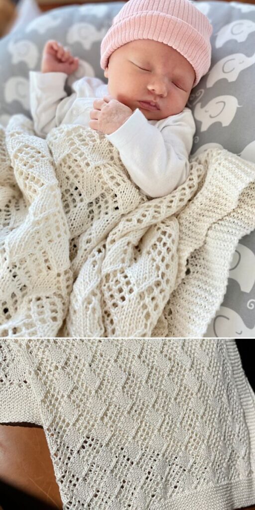 lacy knitted baby blanket free pattern