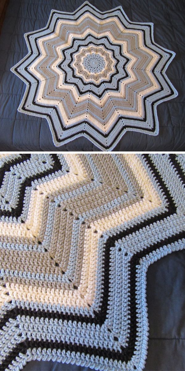star shaped baby blanket free crochet pattern