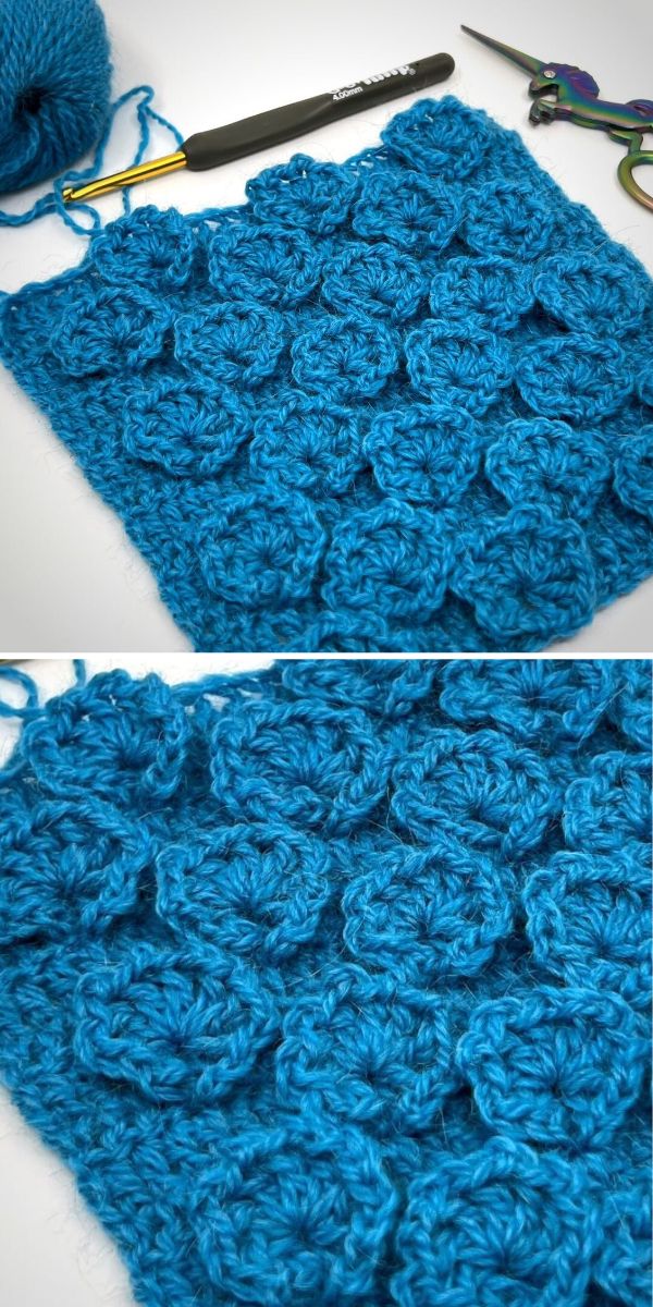 rosette stitch free crochet floral pattern