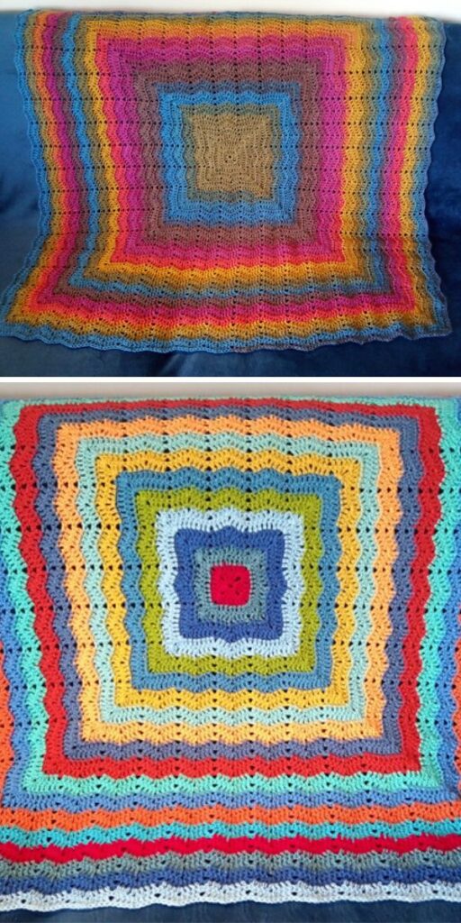ripple blanket free crochet pattern