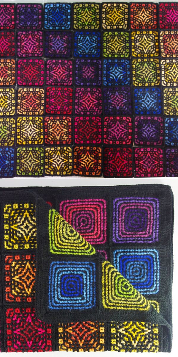 free crochet mosaic blanket pattern