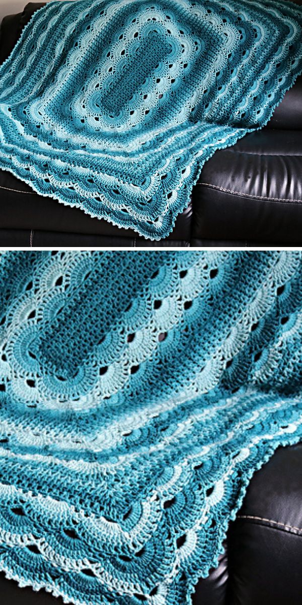 free crochet shell stitch blanket pattern