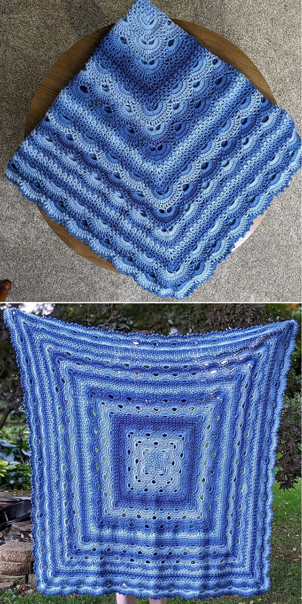 shell stitch blanket free crochet pattern