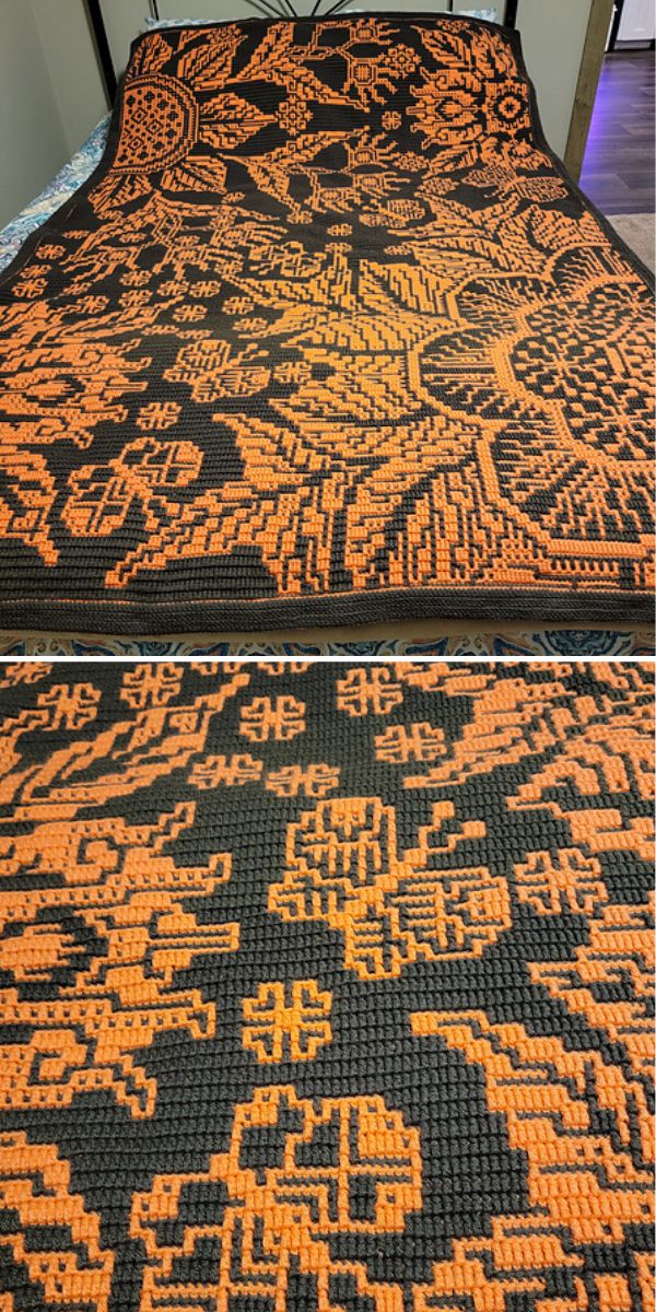 free crochet mosaic blanket pattern