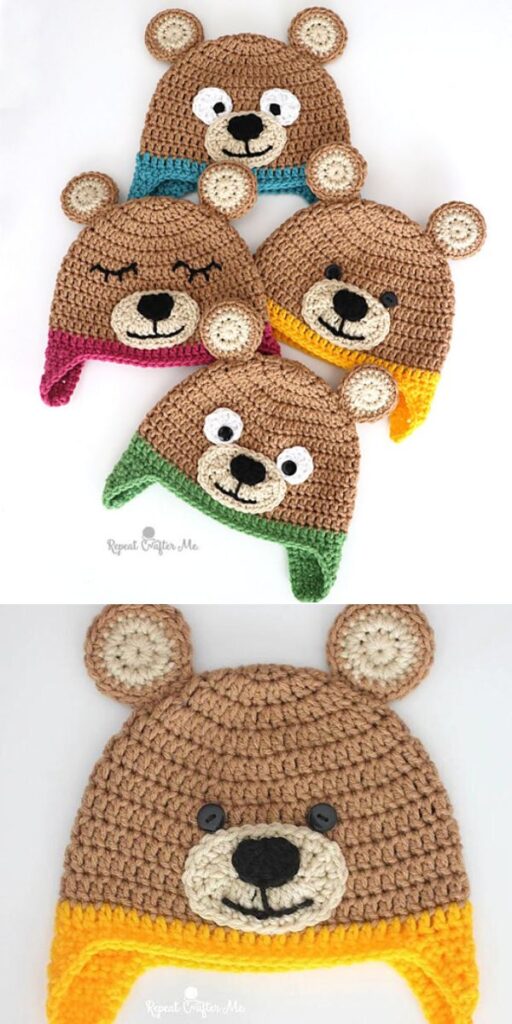 bear beanie free crochet pattern