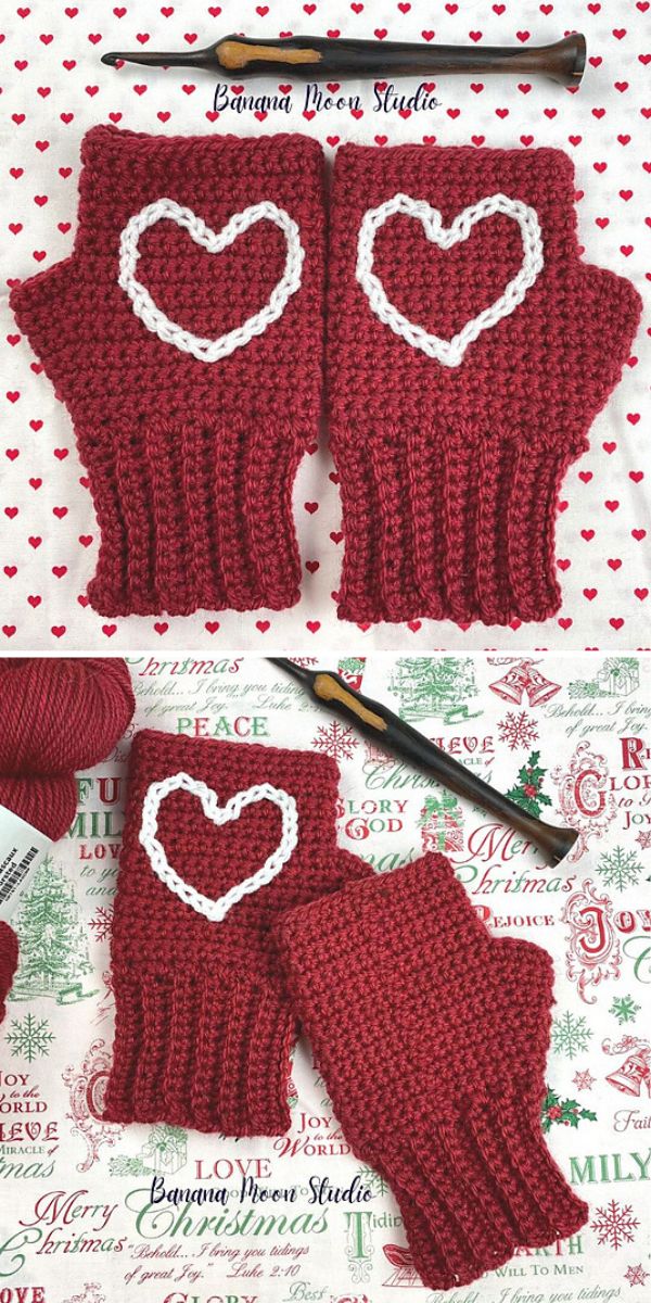 free crochet fingerless mittens pattern