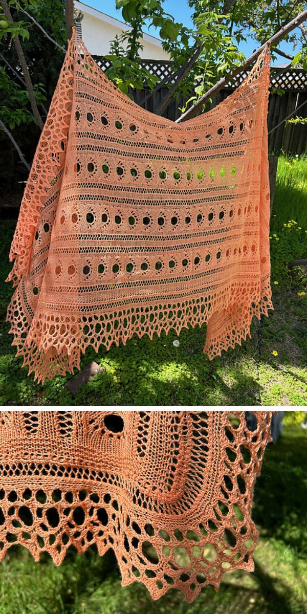 knit lacy shawl free pattern