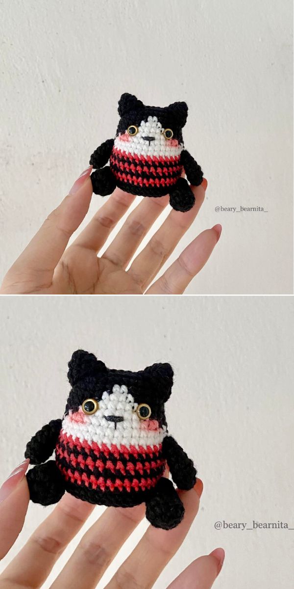 free pocket cat amigurumi free crochet pattern