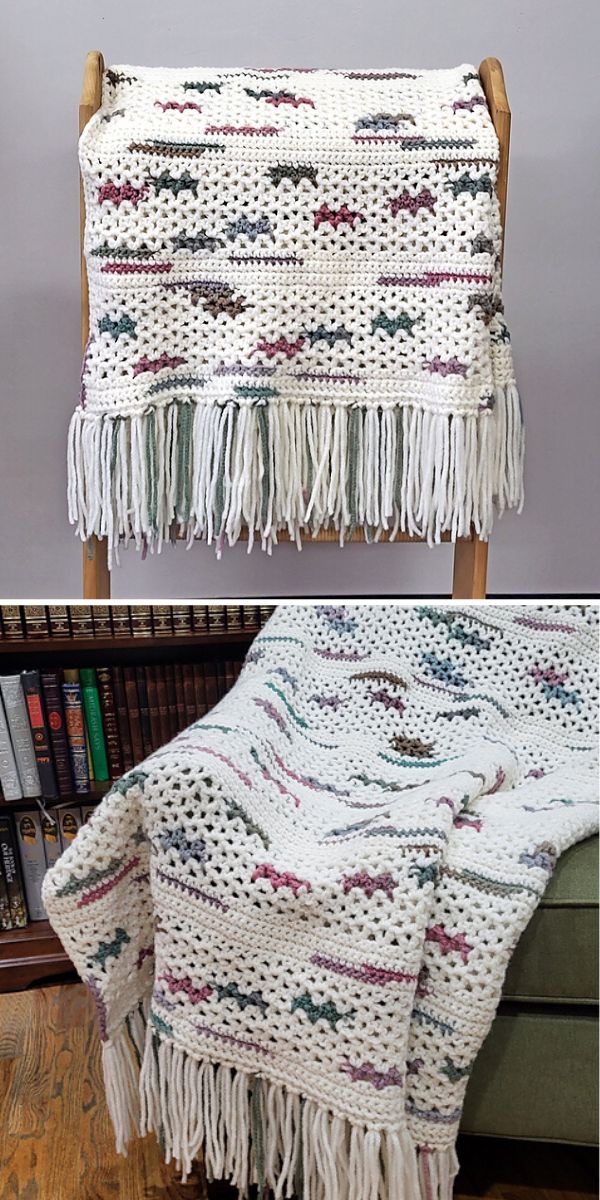 free crochet V-stitch blanket pattern