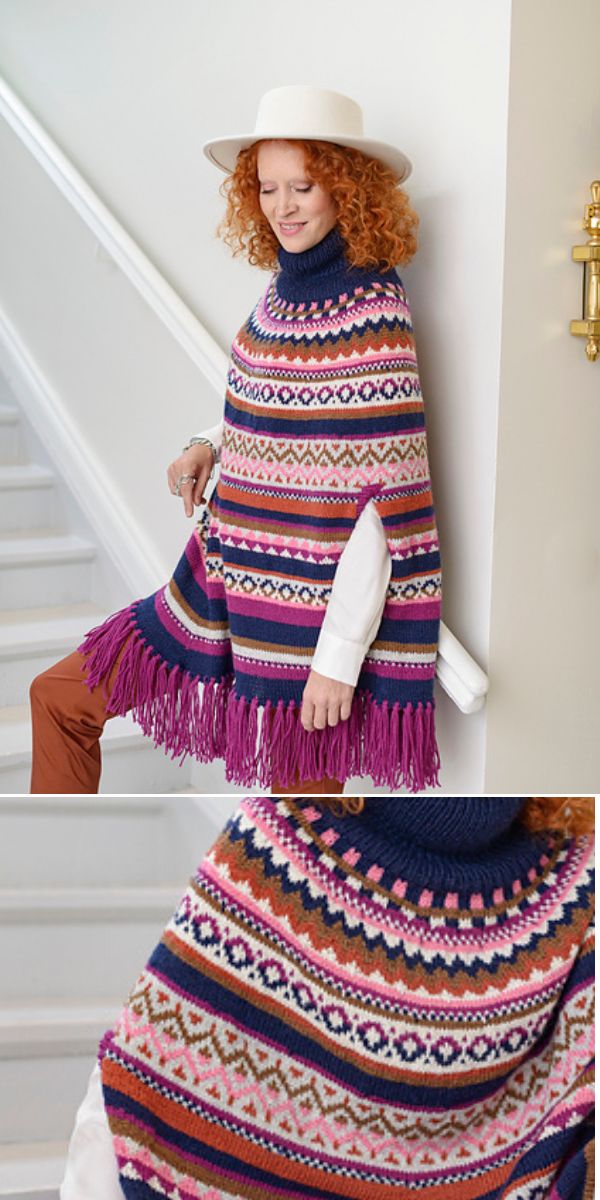 poncho free knitting pattern
