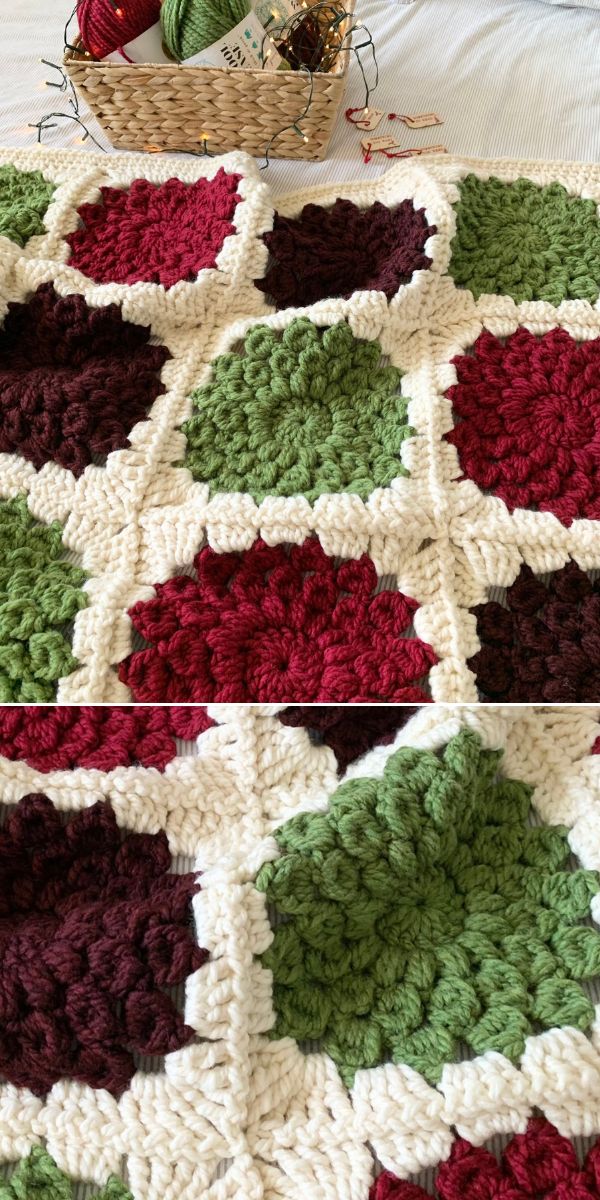free crochet Christmas blanket pattern