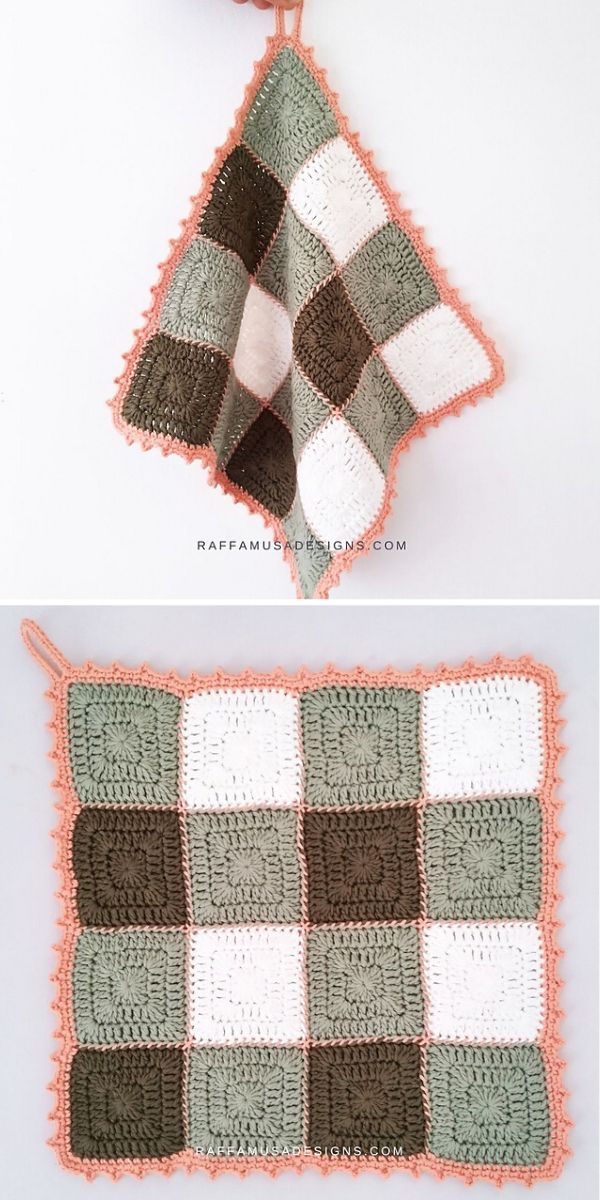 free granny square dishcloth crochet pattern