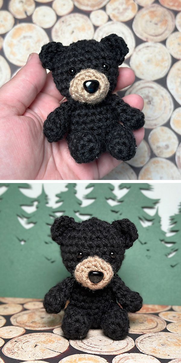 tiny black bear amigurumi