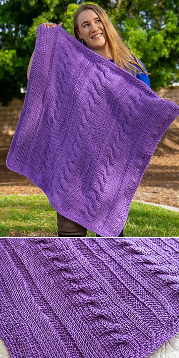 Tunisian cable baby blanket free crochet pattern