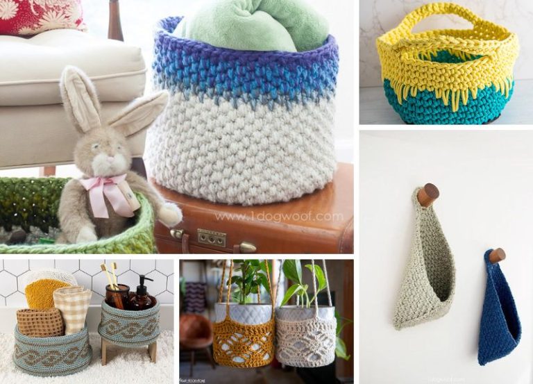 14 Amazing Crochet Basket and Plant Holder Free Patterns