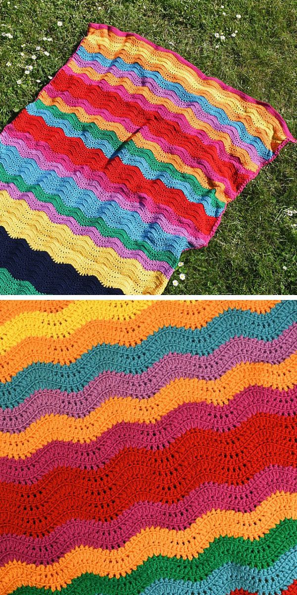free crochet wavy blanket pattern