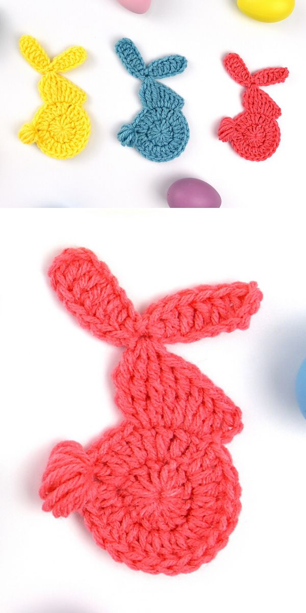 free crochet bunny applique pattern
