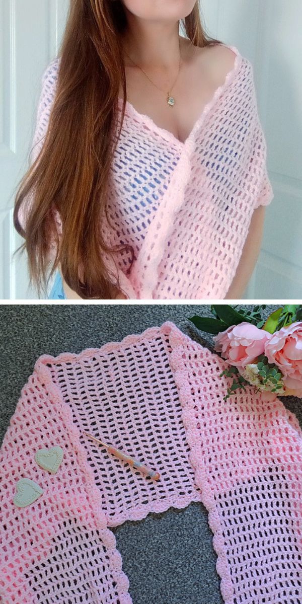 rose lace crochet wrap