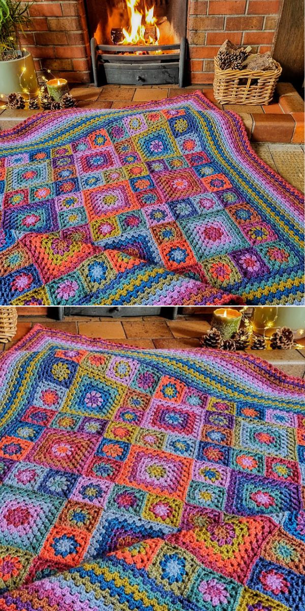 free crochet granny square blanket pattern