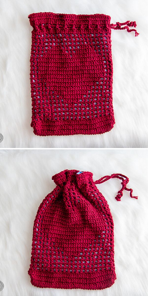 free Drawstring Bag crochet pattern