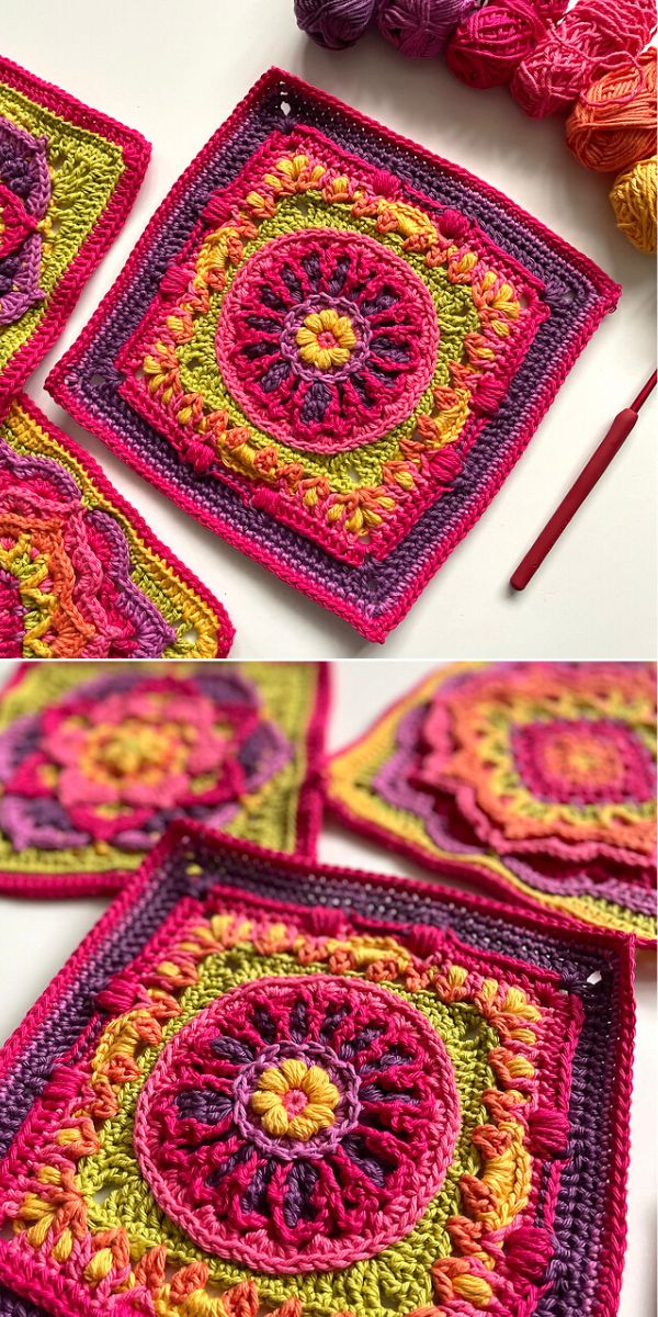 flower square free crochet pattern