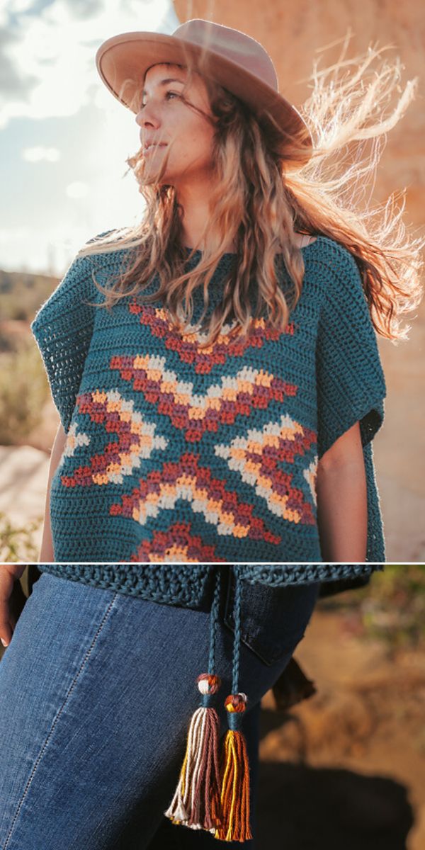 free crochet poncho pattern
