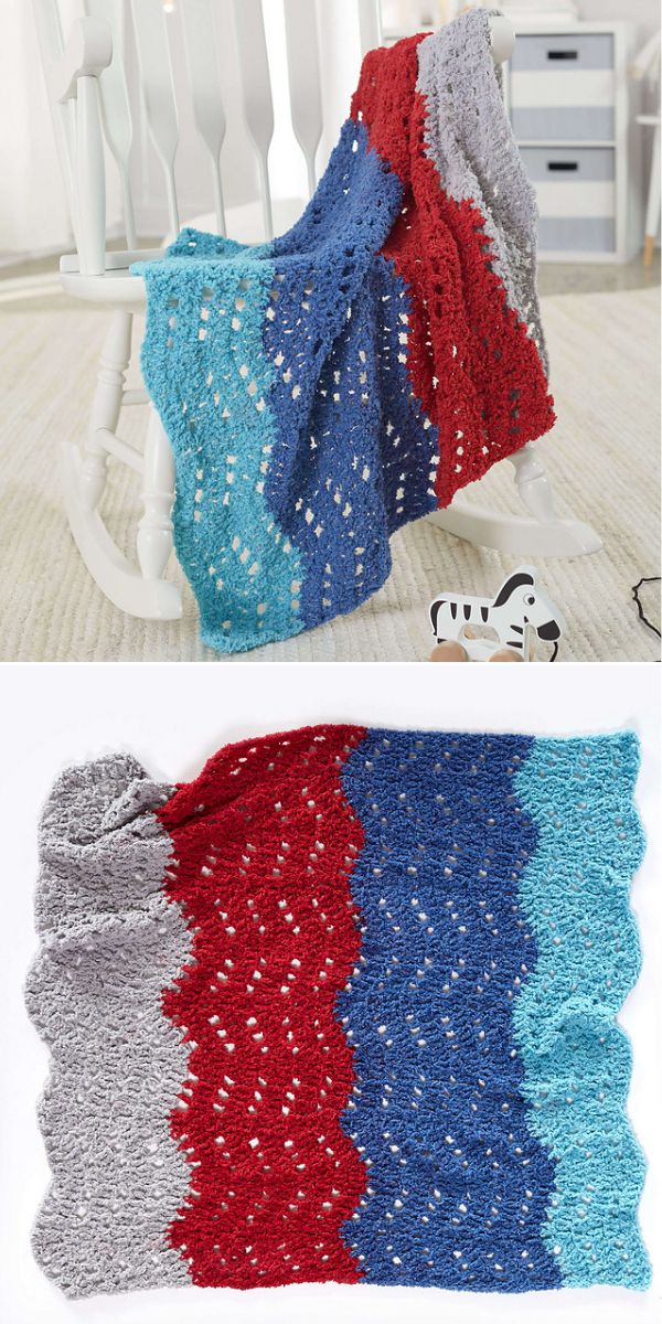 free crochet wave blanket pattern