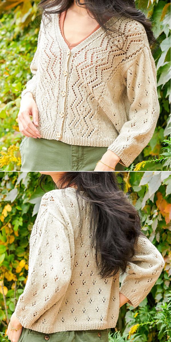 cropped knitted cardigan free pattern