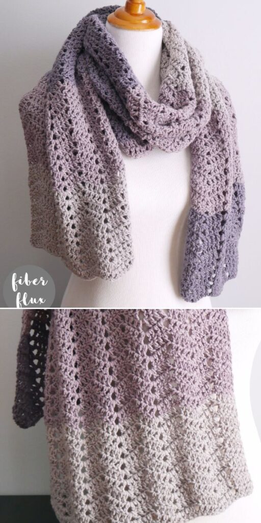 free crochet lacy scarf pattern