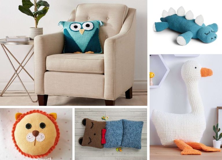12 Adorable Crochet Animal Pillows For Kids
