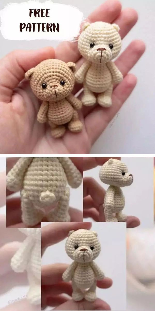 tiny amigurumi bear free crochet pattern