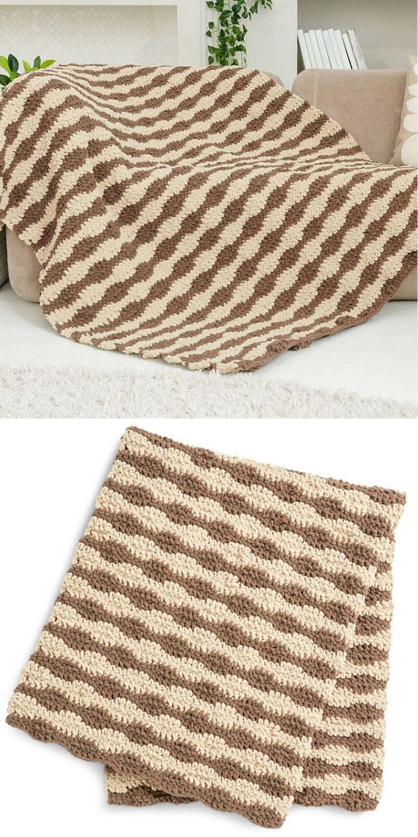 free crochet wave throw pattern