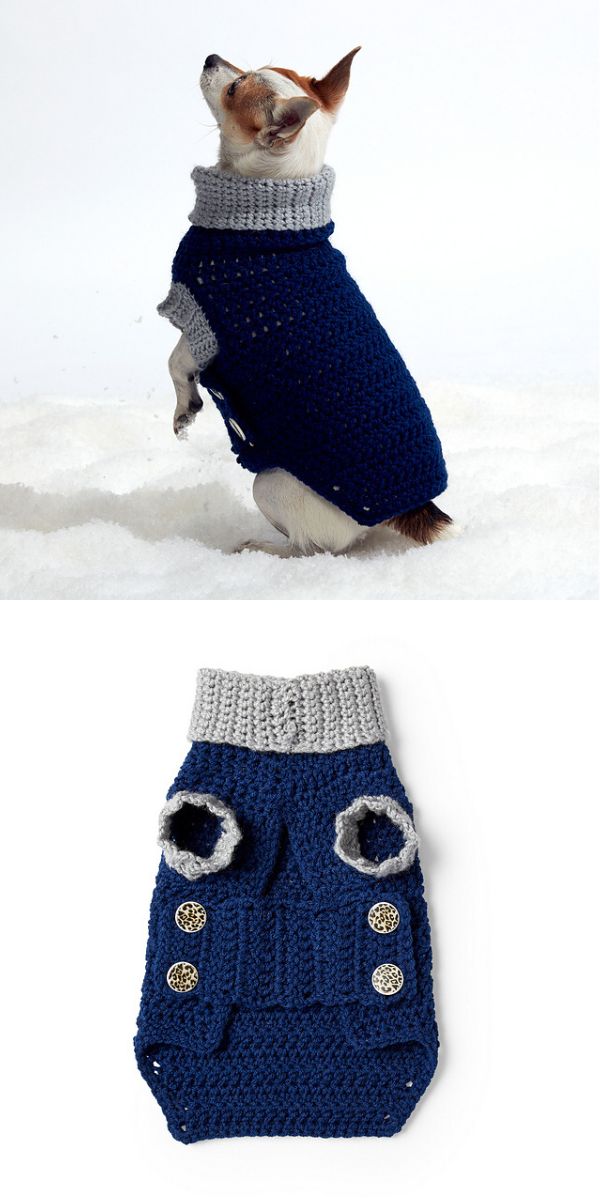 coat for dogs free crochet pattern
