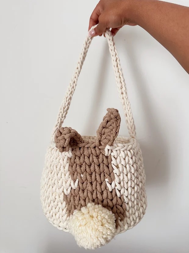 free Crochet Bunny Basket pattern
