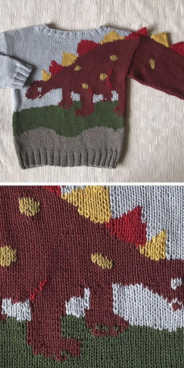 dino sweater free knitting pattern