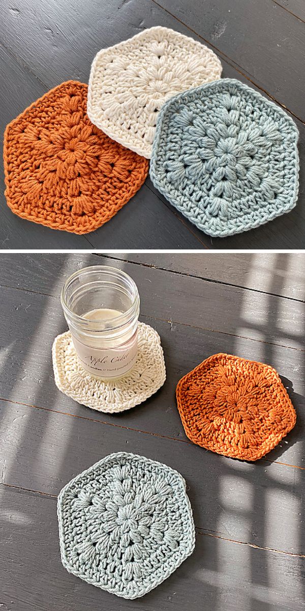 Hexagon Coaster free crochet pattern