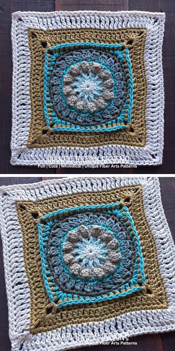 floral afghan square free crochet pattern