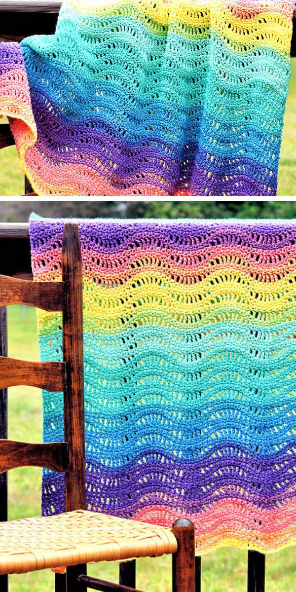 free crochet wave baby blanket pattern