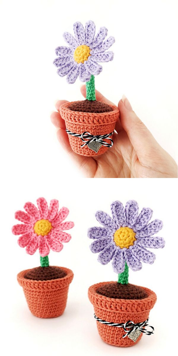 Crochet Flower Pot free amigurumi pattern
