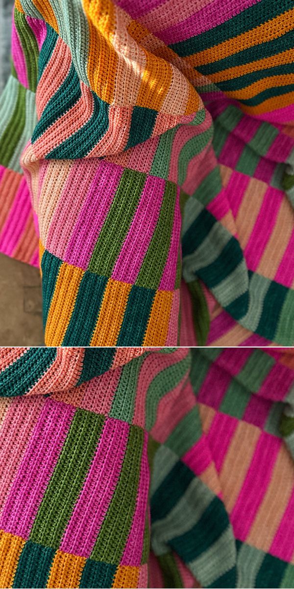 colorful blanket free crochet pattern