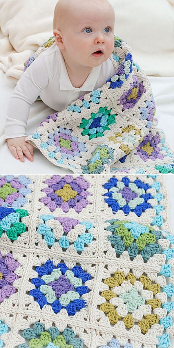 granny square baby blanket free crochet pattern