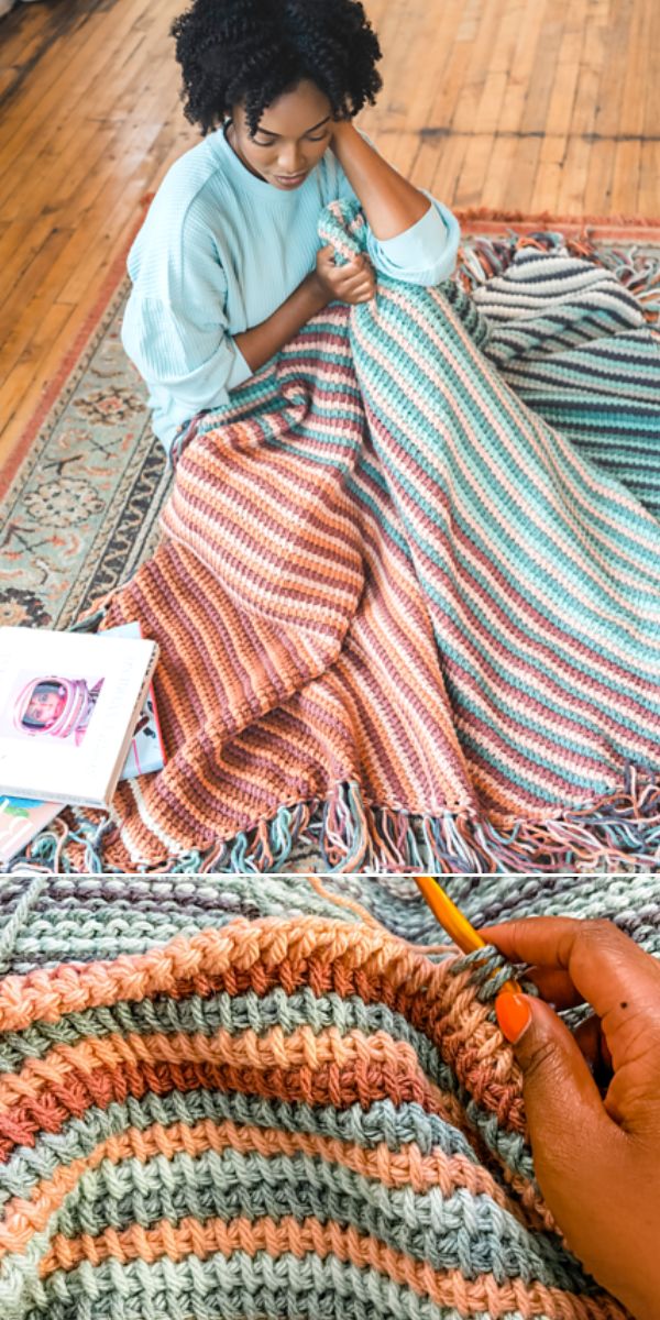 tunisian blanket free crochet pattern