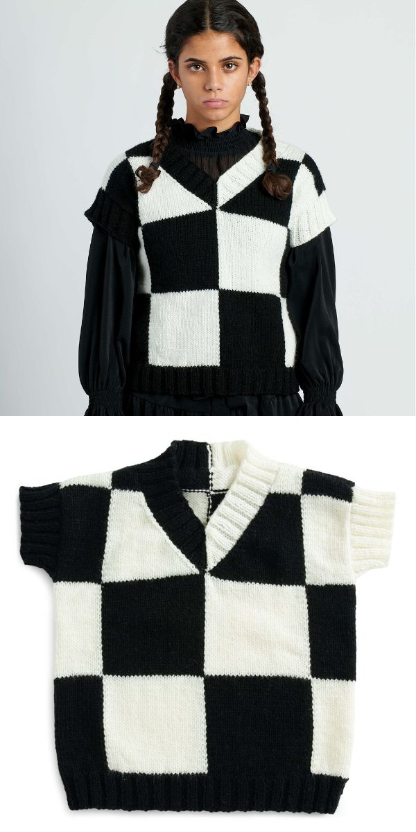 Wednesday vest free knitting pattern